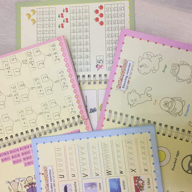 Children Writing Paste Calligraphy Handwriting Reusable Magic Practice Copybook with 10 Refills